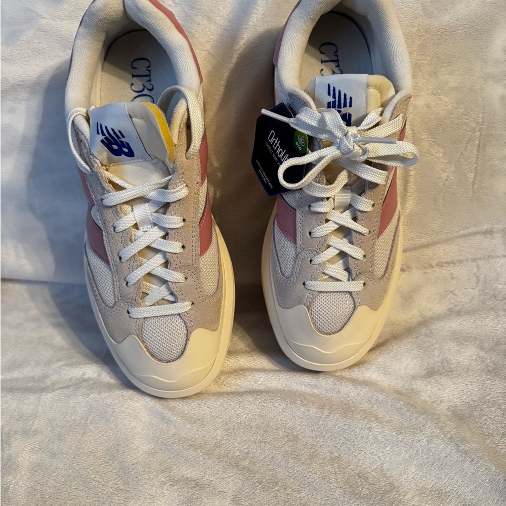 New Balance Cream and Pink Sneakers